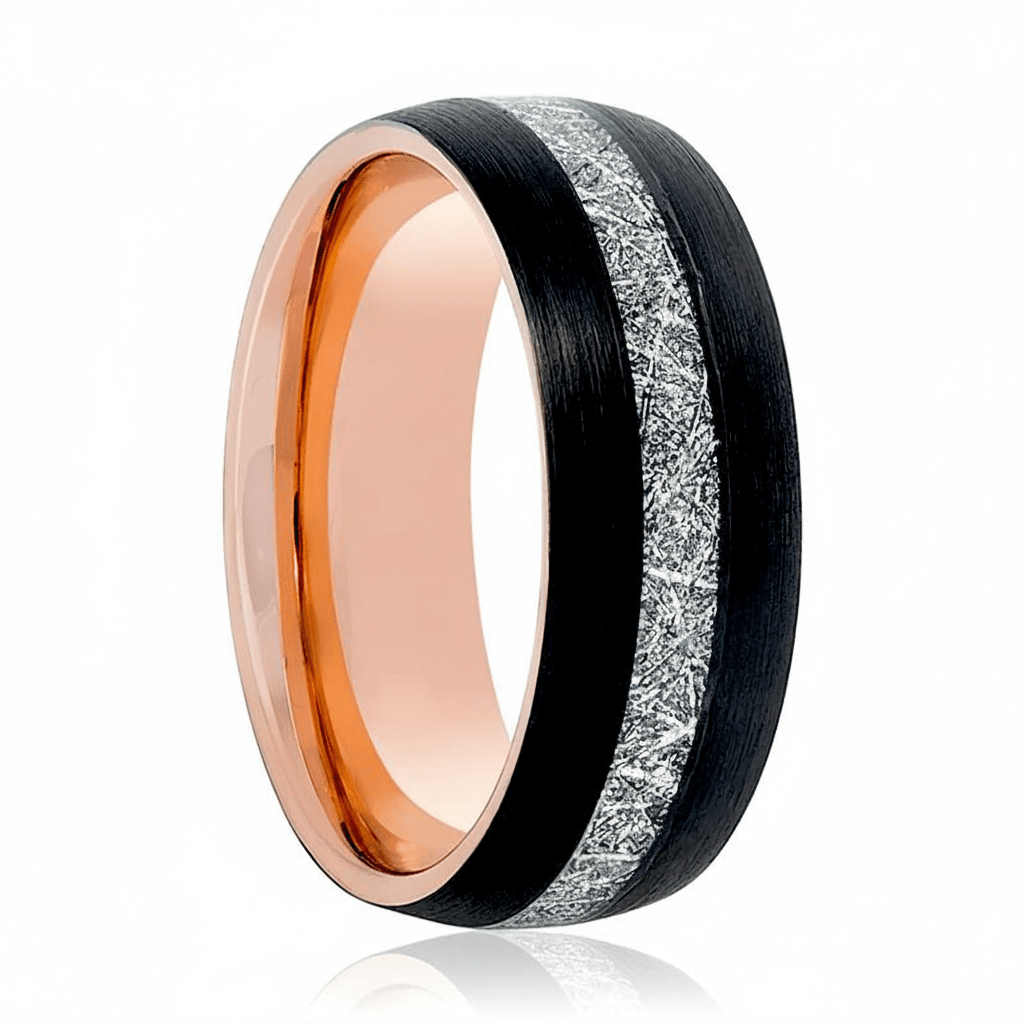 COMET — hero shot — men's tungsten carbide wedding ring | Aydins Jewelry