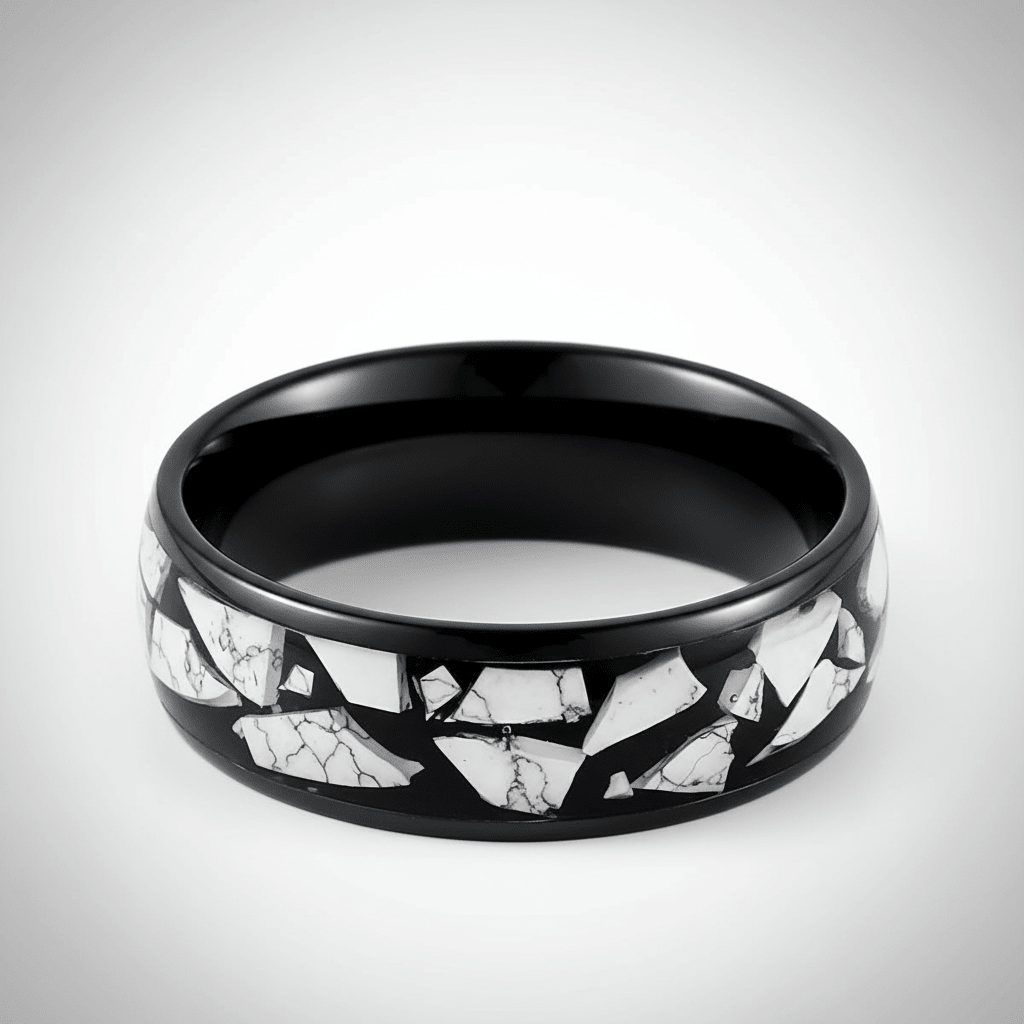 CONTELIS — Center-through axial view — men's tungsten wedding ring.