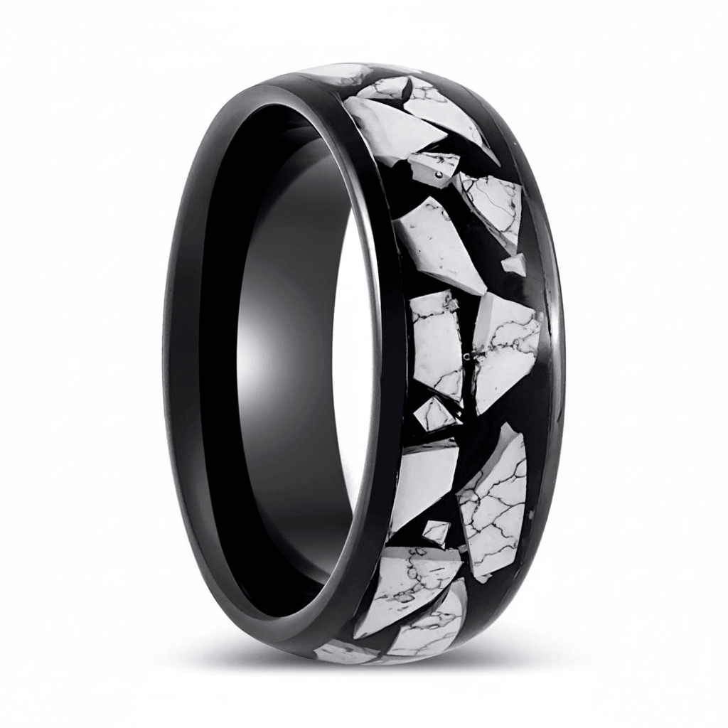 CONTELIS — Hero product shot — men's tungsten wedding ring.