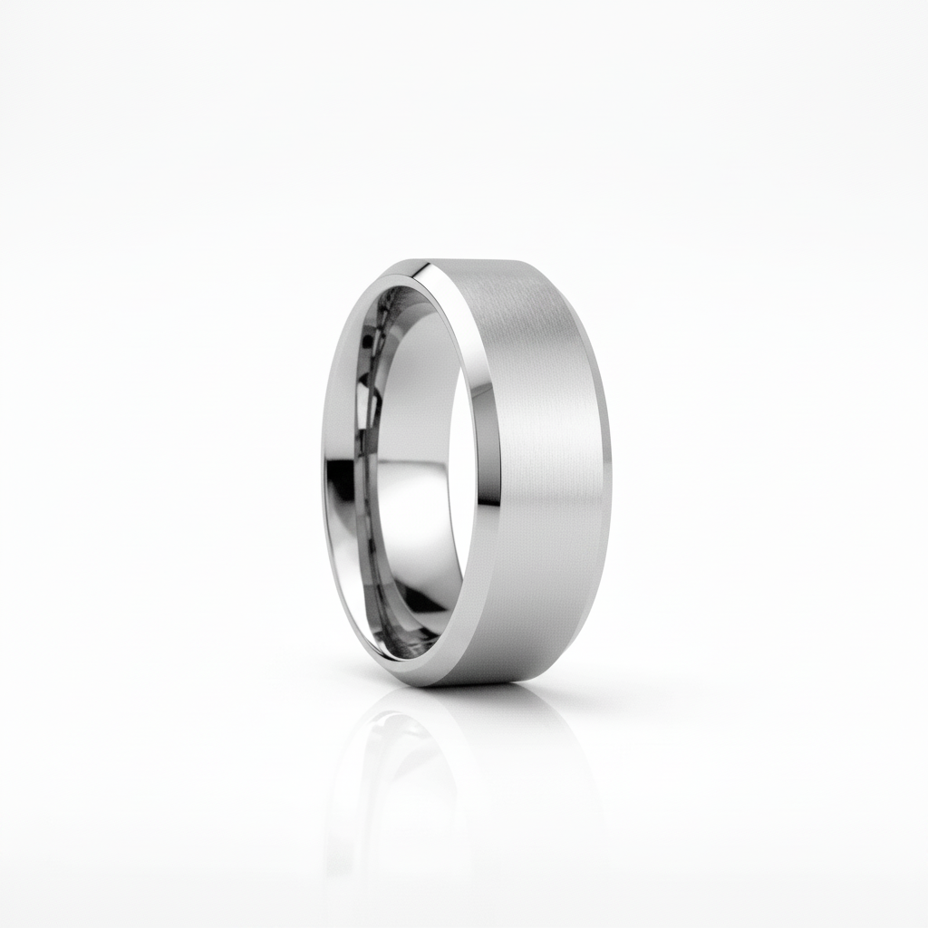 COOPER — Hero product shot — men's tungsten wedding ring.