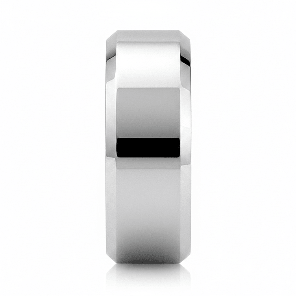 COOPER — Front-facing straight-on view — men's tungsten wedding ring.