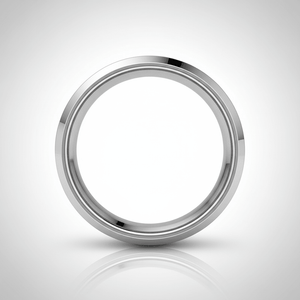 COOPER — Center-through axial view — men's tungsten wedding ring.