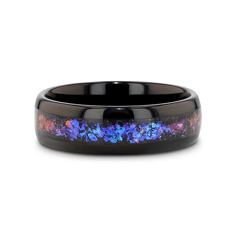 COSMIC Tungsten Carbide men's wedding band, image 4
