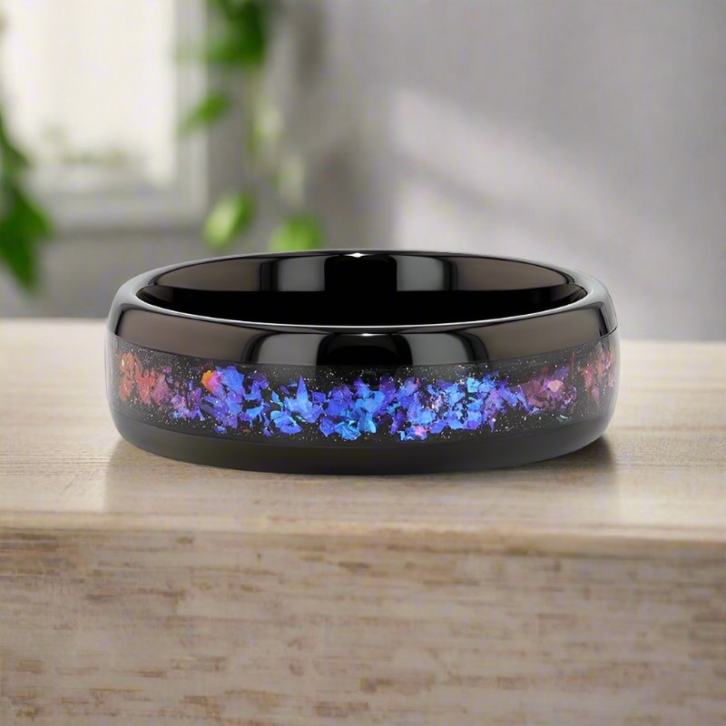 COSMIC Tungsten Carbide men's wedding band, image 6