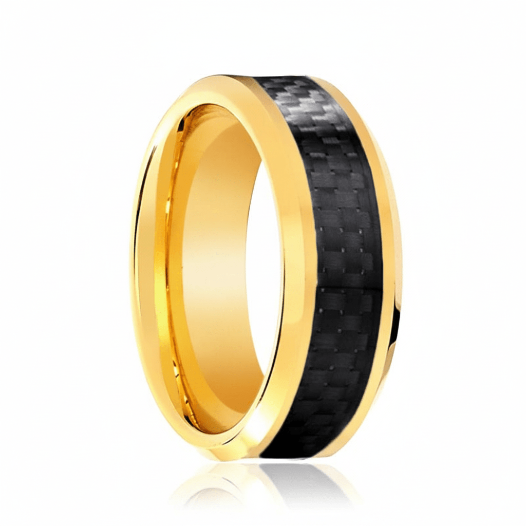 CROSSFIRE — hero shot — men's tungsten carbide wedding ring | Aydins Jewelry