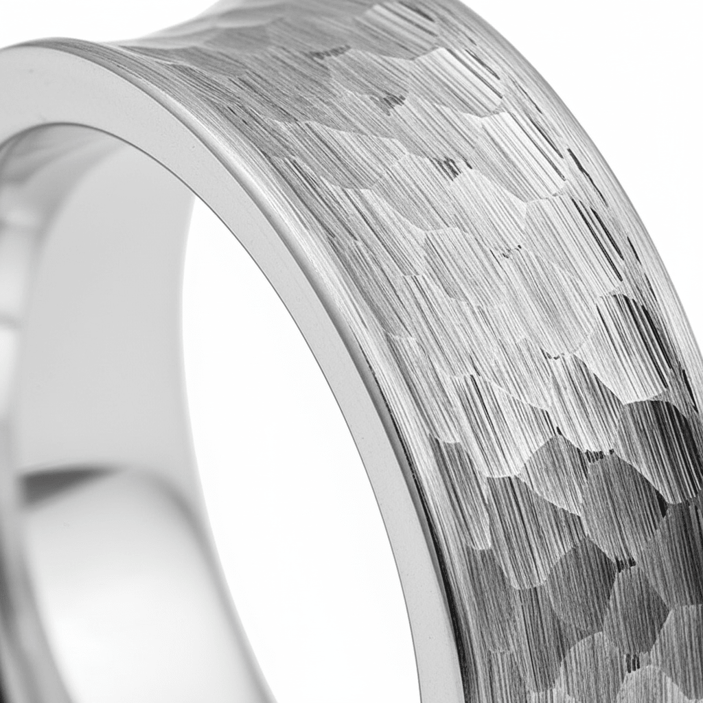 DECIUS — Extreme macro detail — men's tungsten wedding ring.