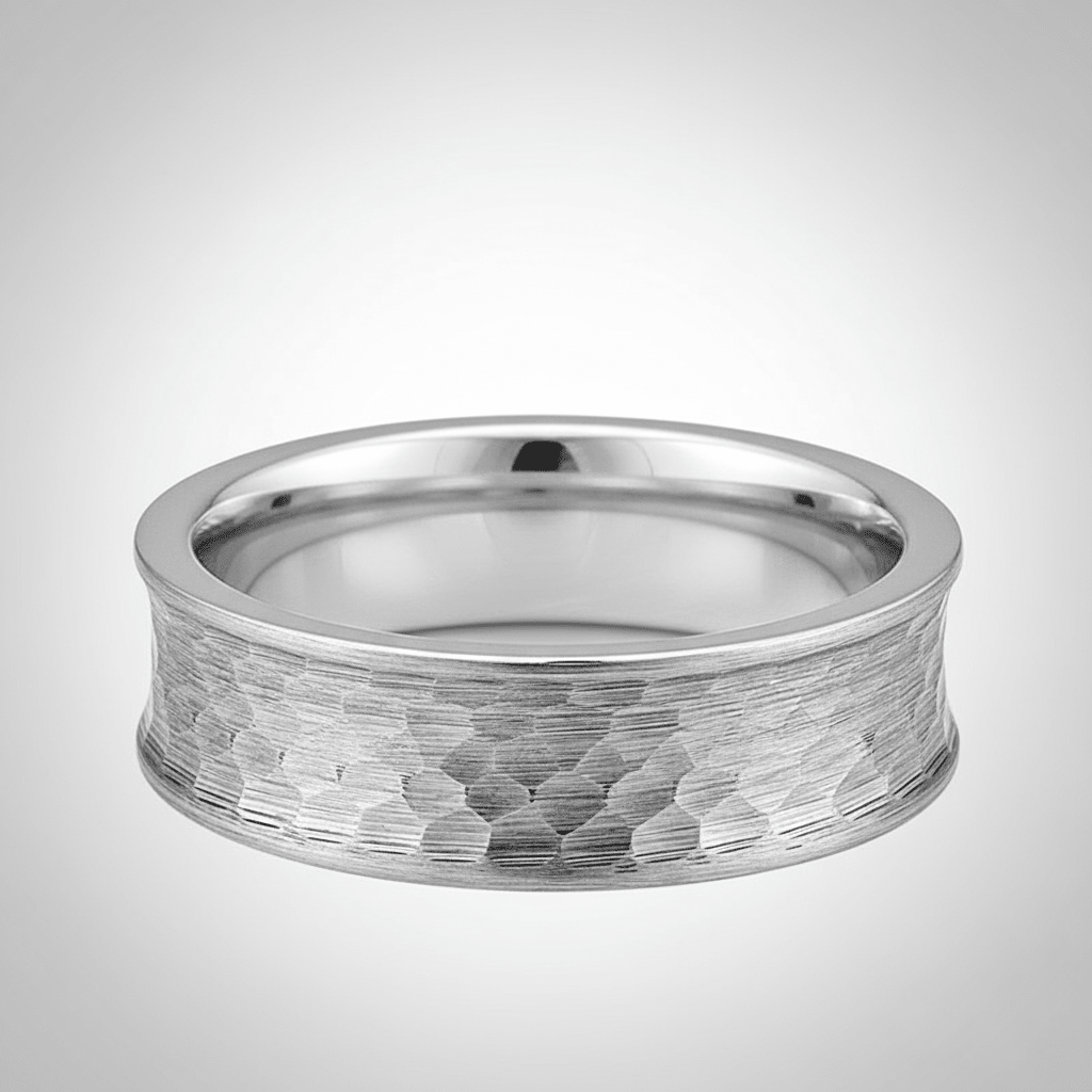 DECIUS — Center-through axial view — men's tungsten wedding ring.