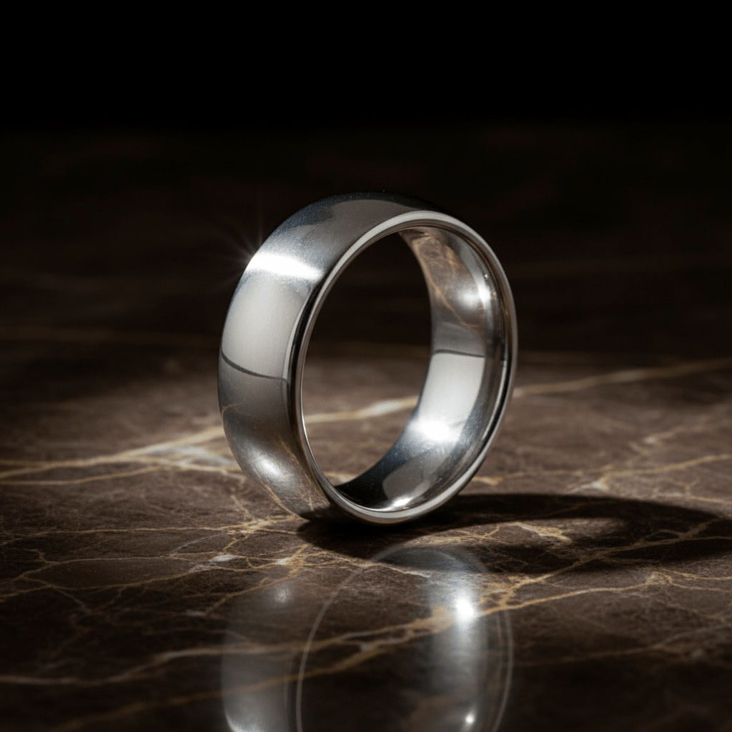 DEFENDER - detail view - men's tungsten carbide wedding ring | Aydins Jewelry