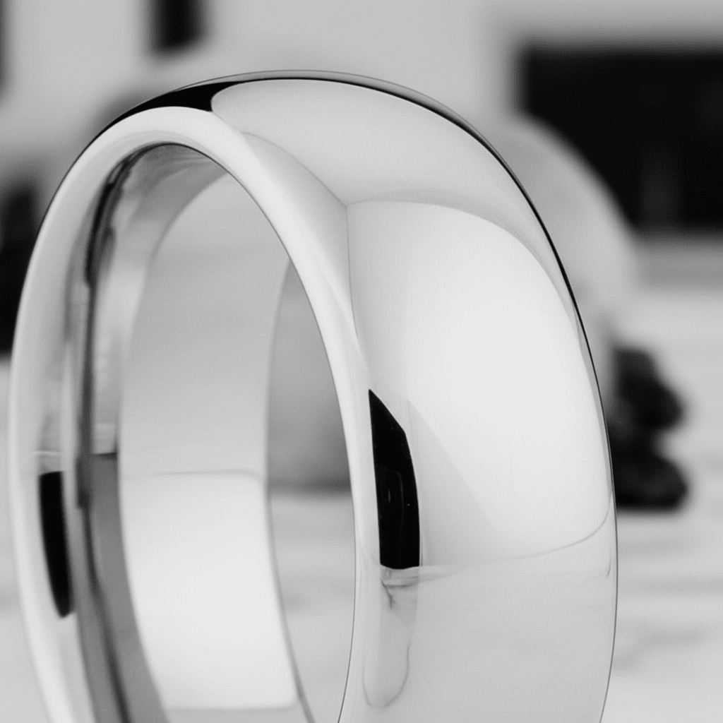 DEFENDER - close-up detail - men's tungsten carbide wedding ring | Aydins Jewelry