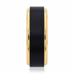 DEIMOS — Front-facing straight-on view — men's tungsten wedding ring.