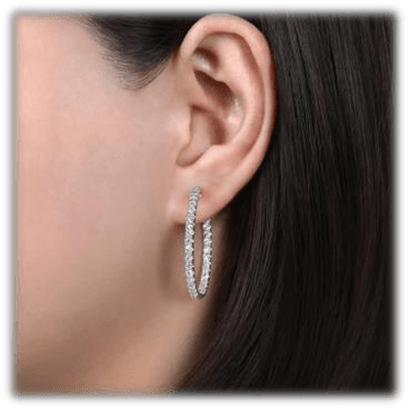 Diamond Hoop Earrings 925 silver lab grown diamond earrings authentic supplier lifestyle photograph