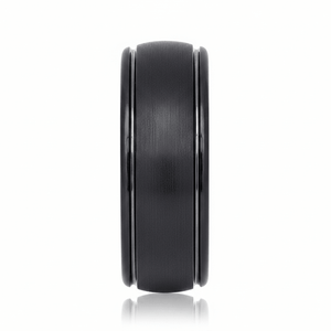 DION — Front-facing straight-on view — men's tungsten wedding ring.