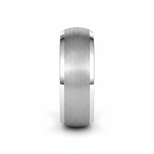 DOMESCAPE — Front-facing straight-on view — men's tungsten wedding ring.