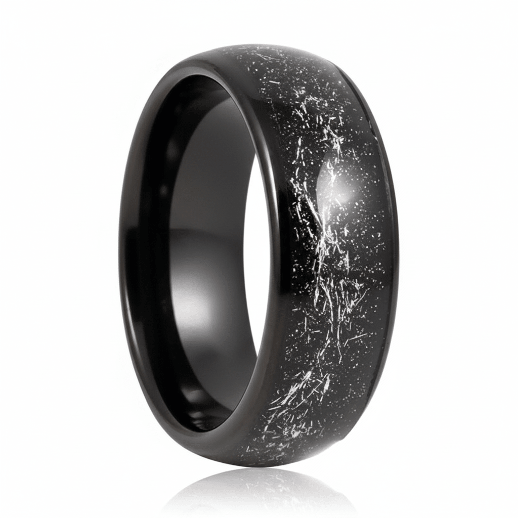 DOMINATOR — Hero product shot — men's tungsten wedding ring.