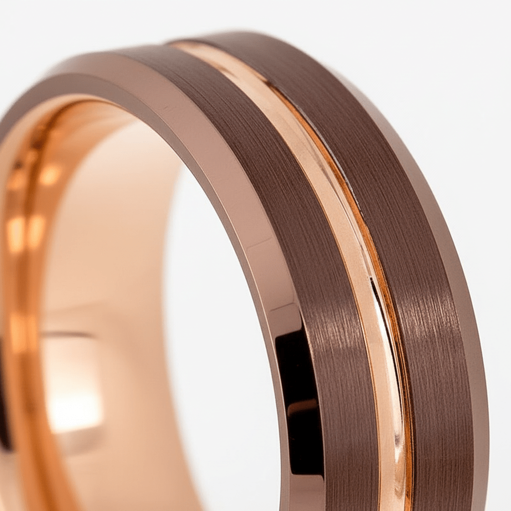 DONIDOS — close-up detail — men's tungsten carbide wedding ring | Aydins Jewelry