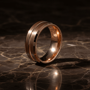 DONIDOS — detail view — men's tungsten carbide wedding ring | Aydins Jewelry