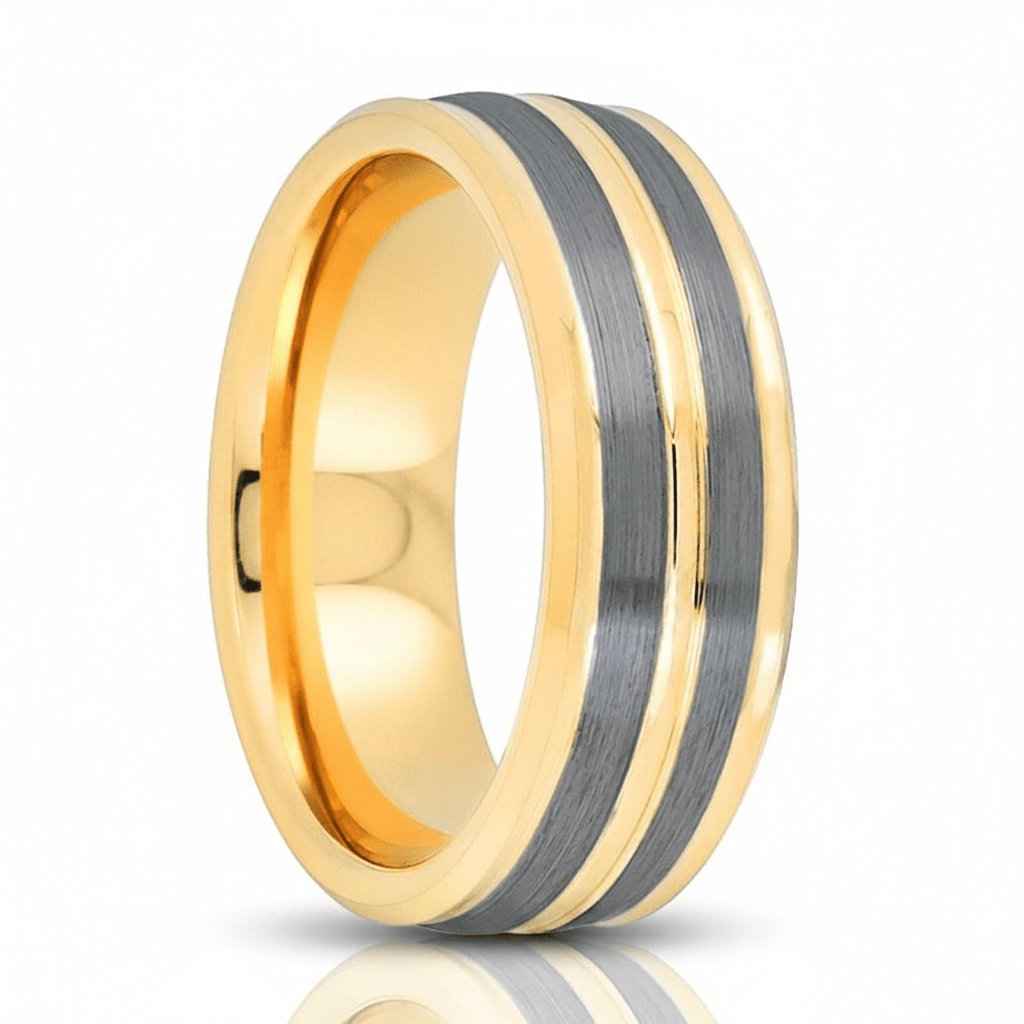 DUNCE — hero shot — men's tungsten carbide wedding ring | Aydins Jewelry