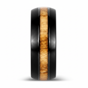 DUNLAP — Front-facing straight-on view — men's tungsten wedding ring.