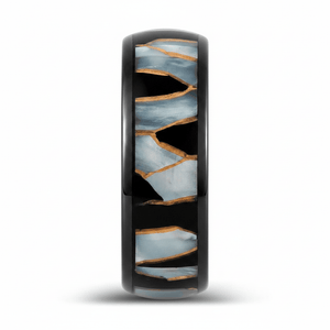 ELITIS — Front-facing straight-on view — men's tungsten wedding ring.