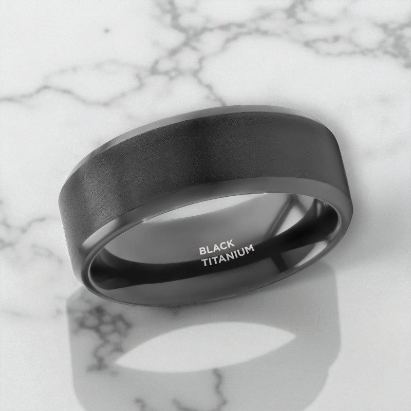ELYSIAN — detail view — men's titanium wedding ring | Aydins Jewelry