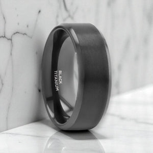 ELYSIAN — hero shot — men's titanium wedding ring | Aydins Jewelry