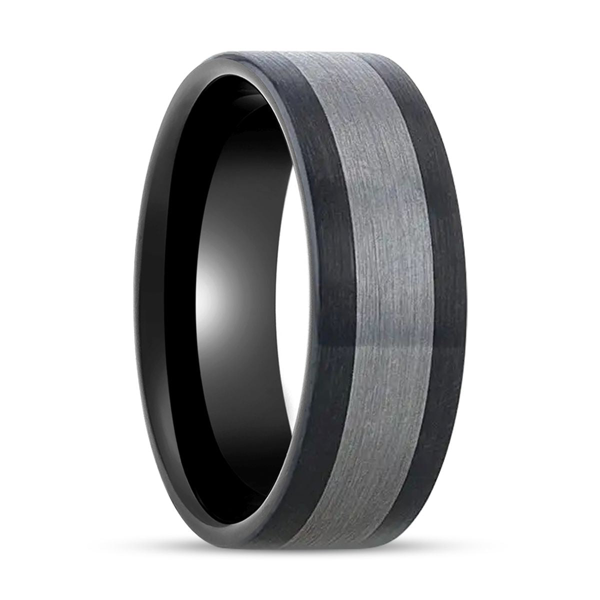ENDAST Black Ceramic men's wedding band, image 1