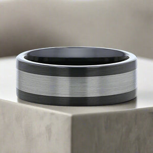 ENDAST Black Ceramic men's wedding band, image 6