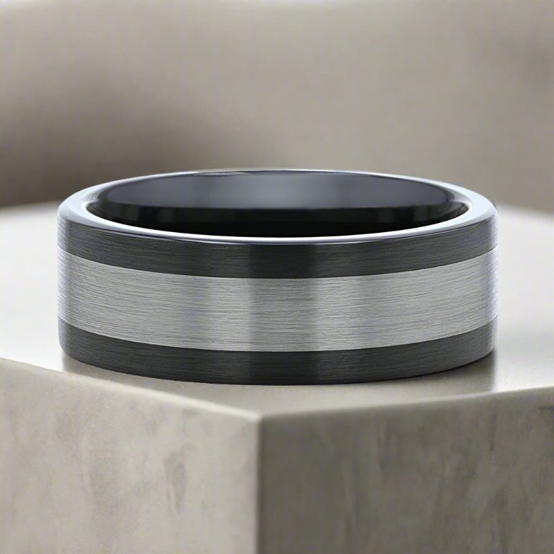 ENDAST Black Ceramic men's wedding band, image 6