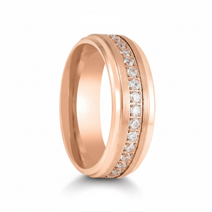 ENER — Hero product shot — men's tungsten wedding ring.