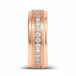 ENER — Front-facing straight-on view — men's tungsten wedding ring.