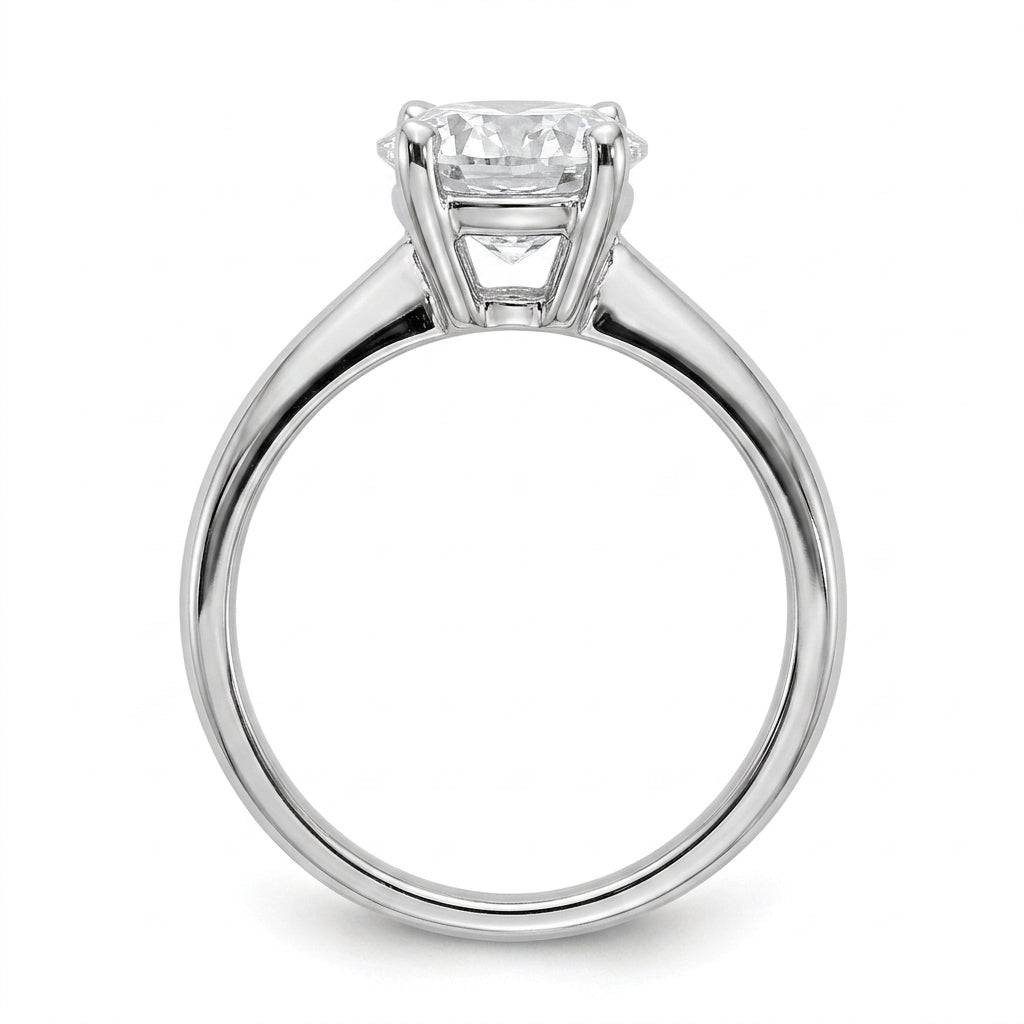 3 carat round lab grown diamond engagement ring - side profile