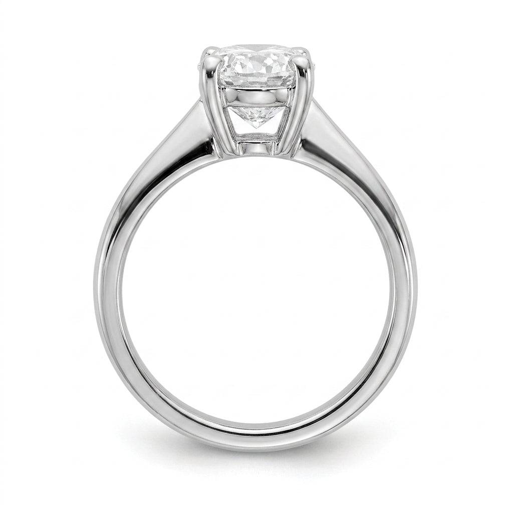 2 carat oval lab grown diamond engagement ring - side profile