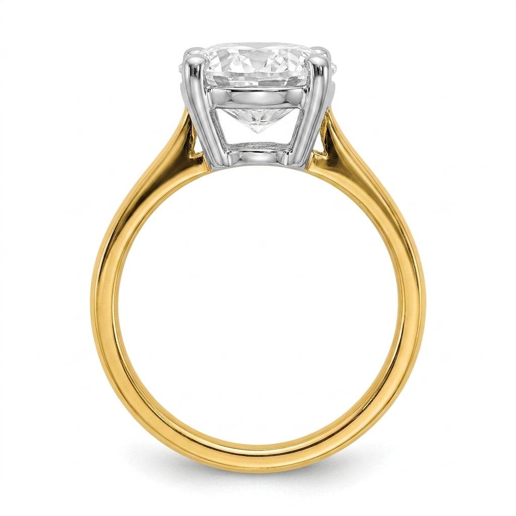 4 carat oval lab grown diamond engagement ring - side profile