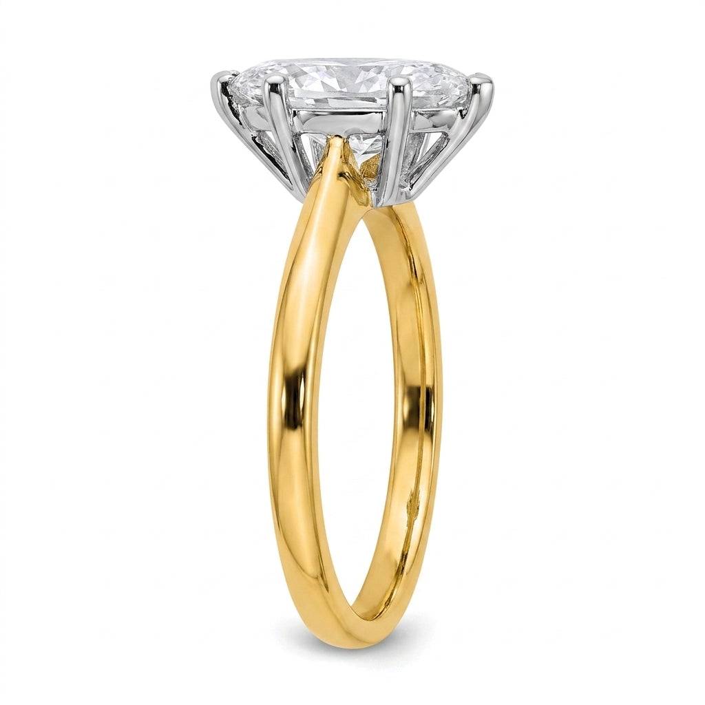 2 carat marquise lab grown diamond engagement ring - side profile