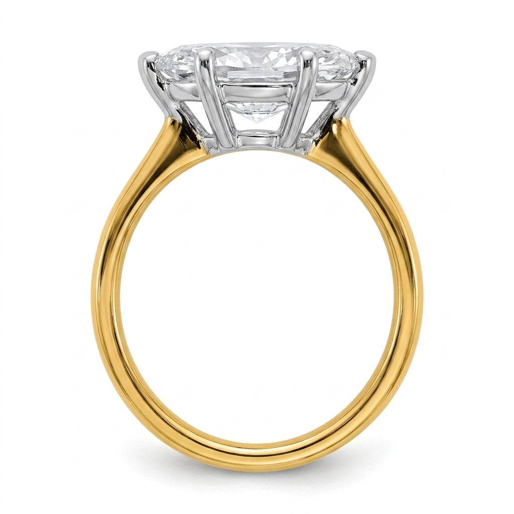 3 carat marquise lab grown diamond engagement ring - side profile