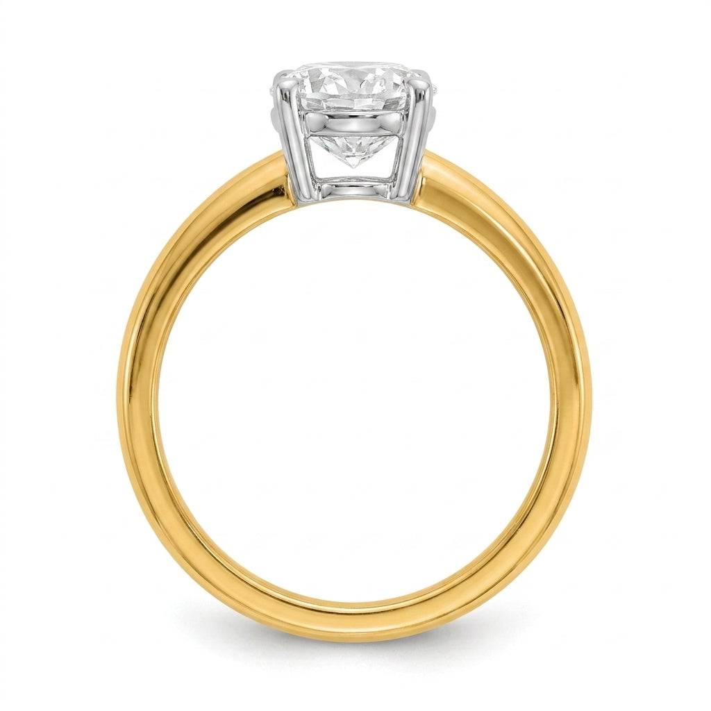1 carat oval lab grown diamond engagement ring - side profile