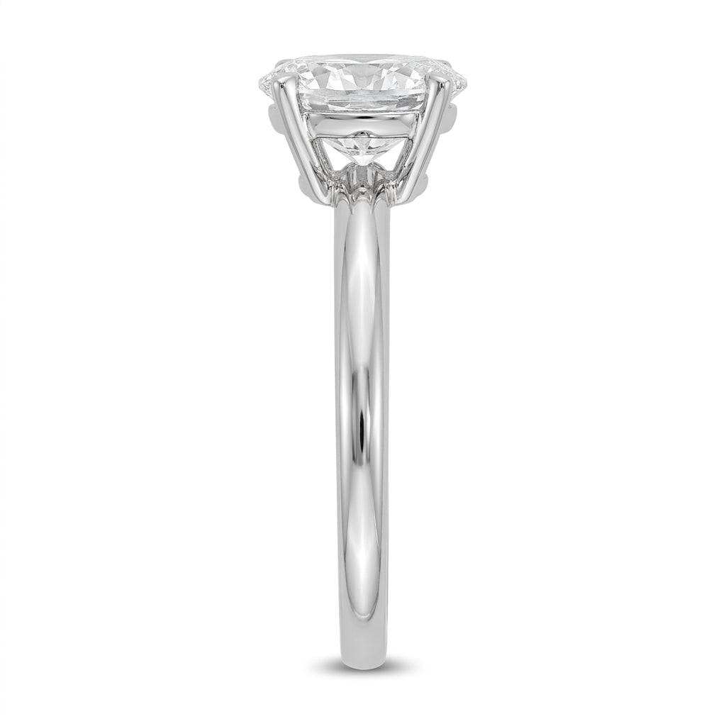 1 carat oval lab grown diamond engagement ring - side profile