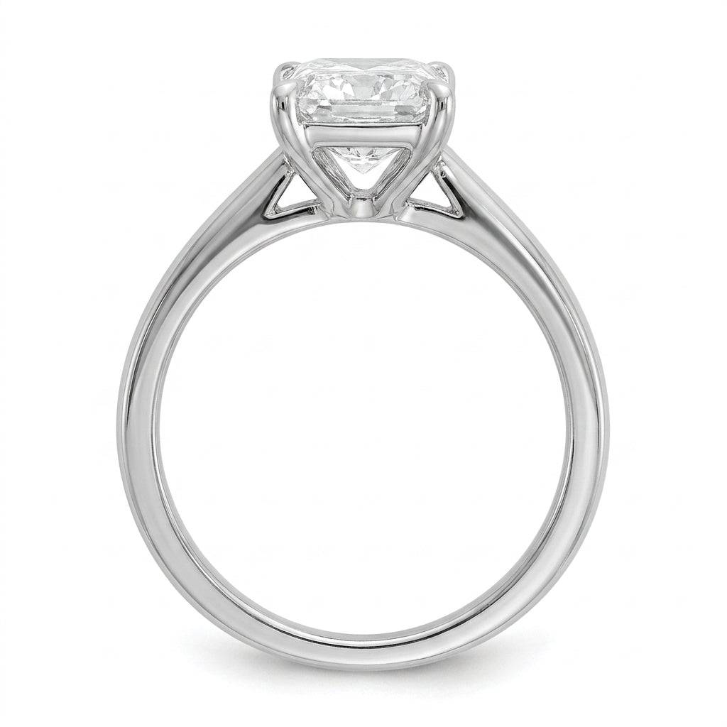 1 carat radiant lab grown diamond engagement ring - side profile