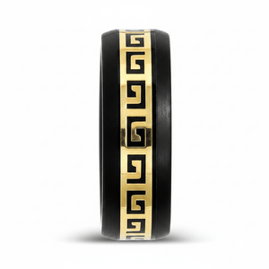 ERDIL — Front-facing straight-on view — men's tungsten wedding ring.