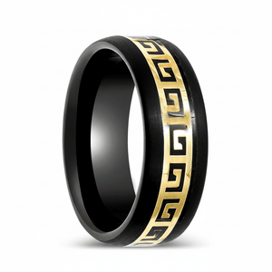 ERDIL — Hero product shot — men's tungsten wedding ring.