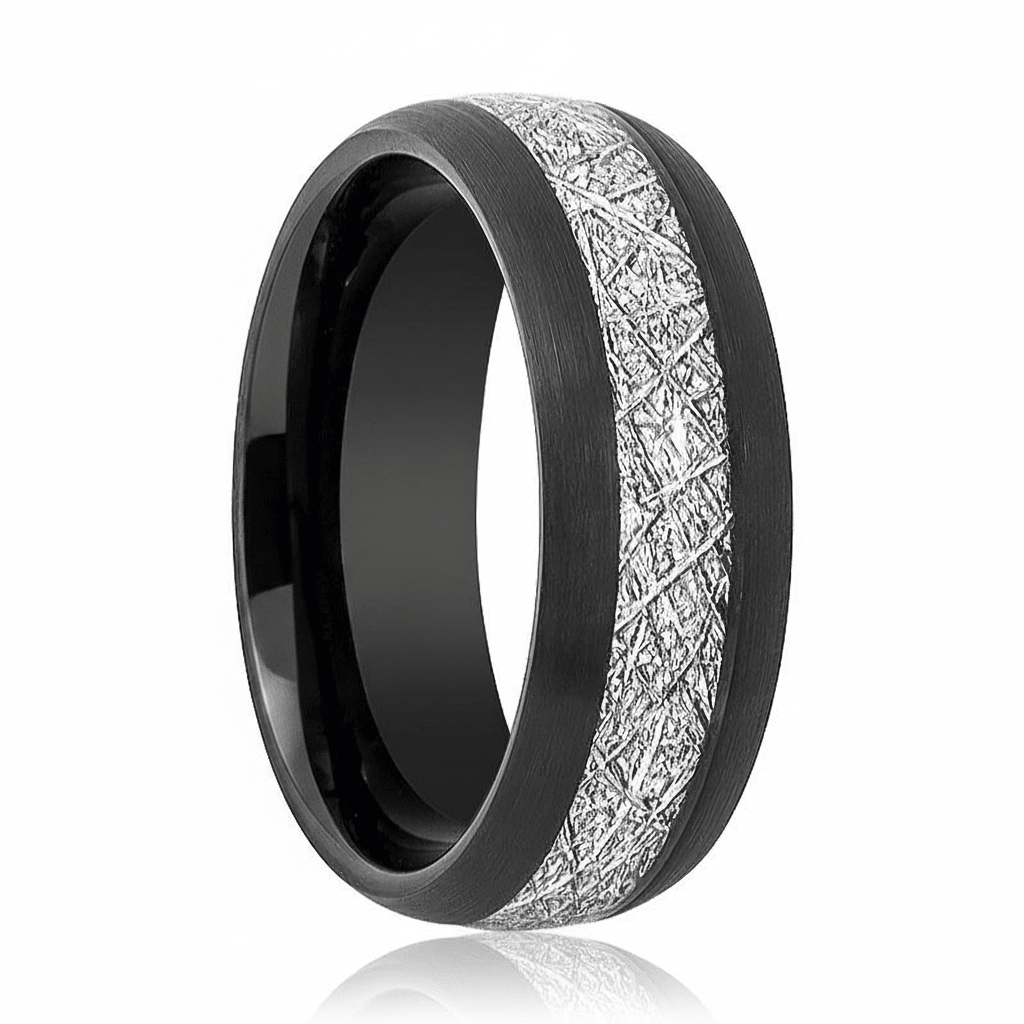 FERMI — hero shot — men's tungsten carbide wedding ring | Aydins Jewelry