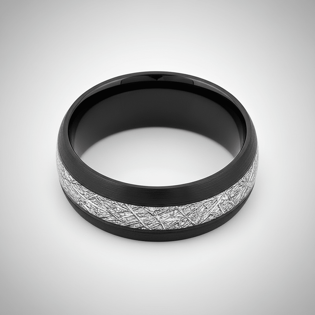 FERMI — alternate angle — men's tungsten carbide wedding ring | Aydins Jewelry