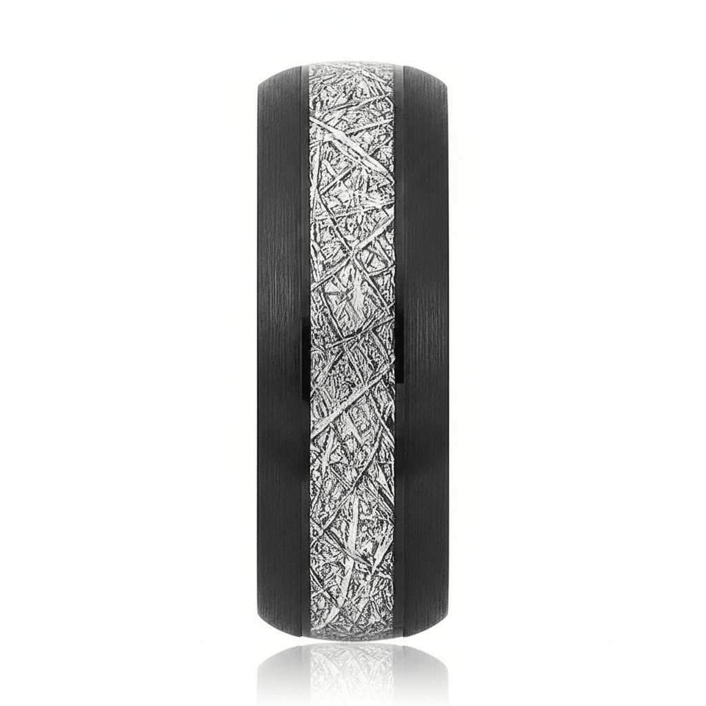 FERMI — angled view — men's tungsten carbide wedding ring | Aydins Jewelry