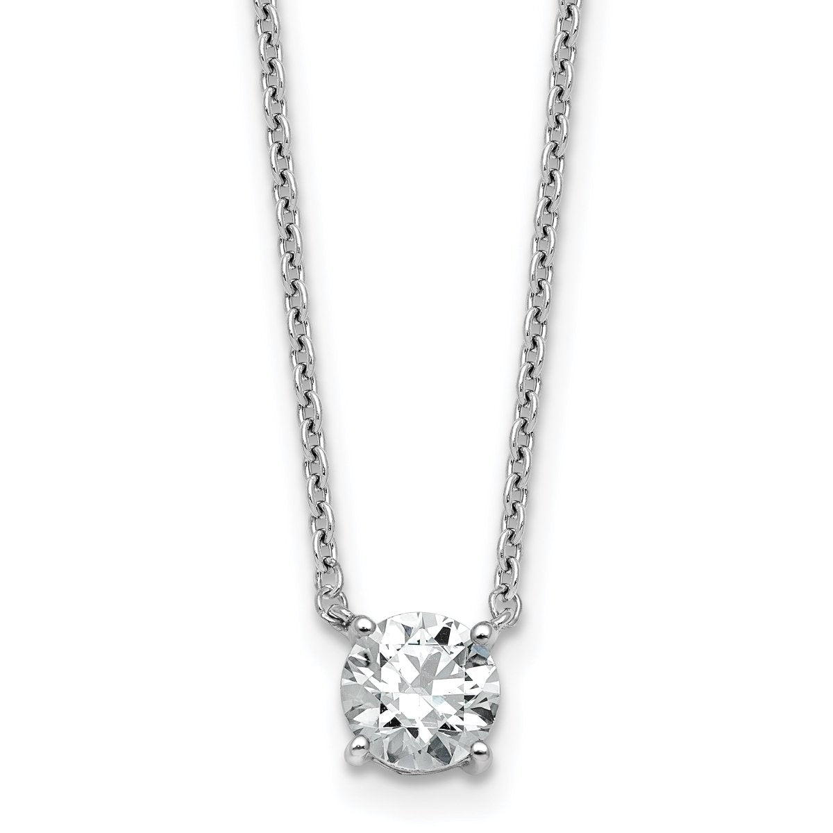 Four Prong Round Diamond Solitaire Necklace 0.75 ct 925 silver lab grown diamond necklace supplier photograph