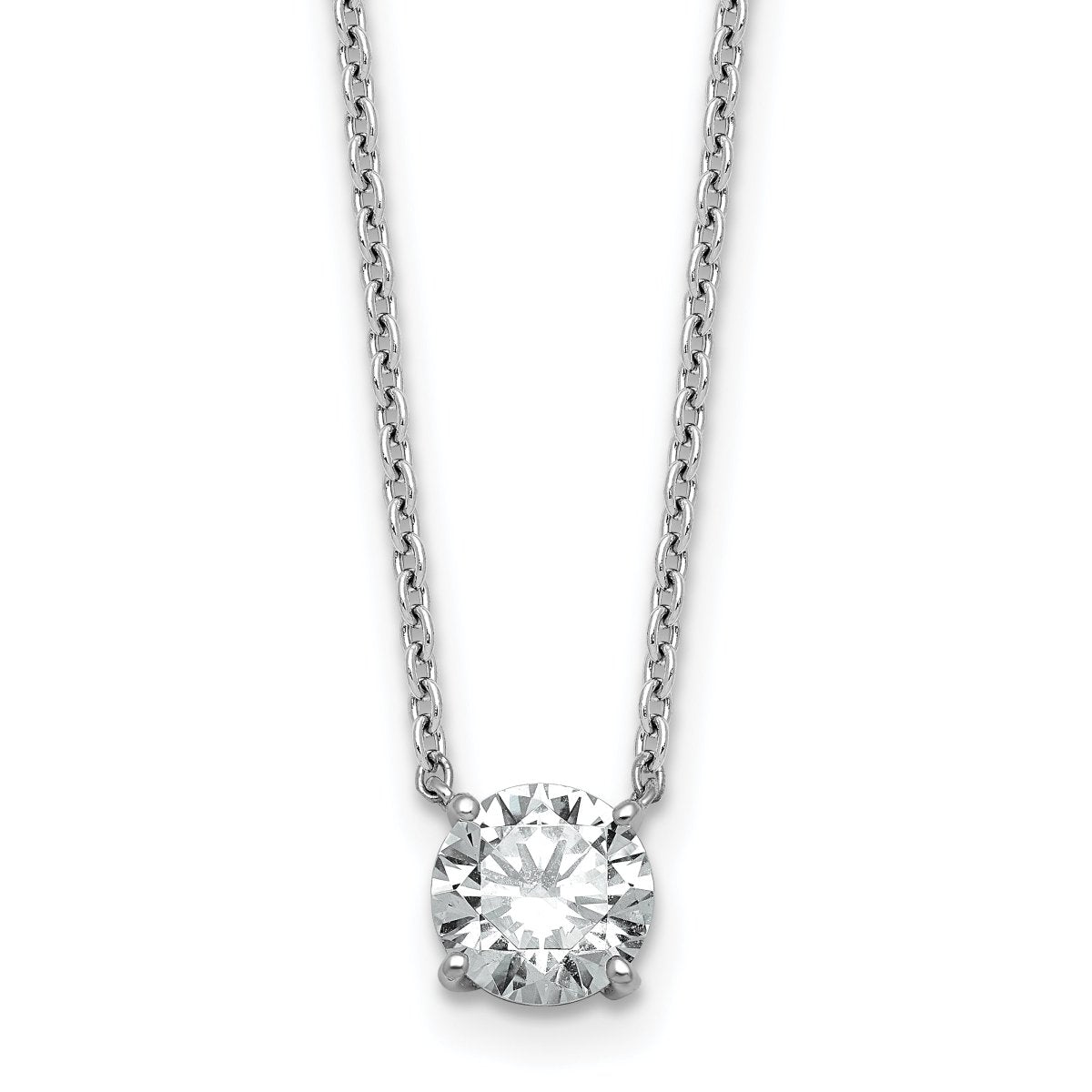 Four Prong Round Diamond Solitaire Necklace 1 ct 925 silver lab grown diamond necklace supplier photograph
