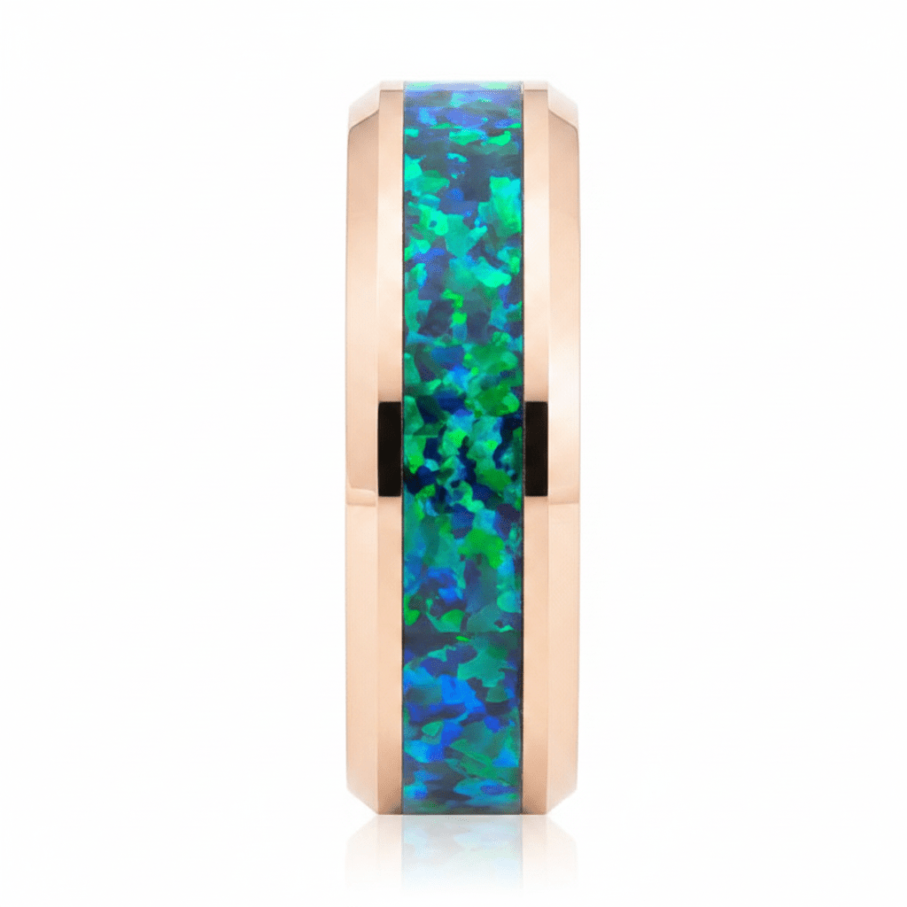 FUROR — Front-facing straight-on view — men's tungsten wedding ring.