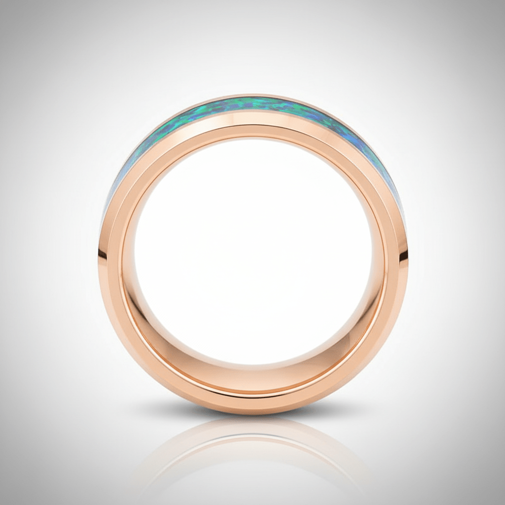 FUROR — Center-through axial view — men's tungsten wedding ring.