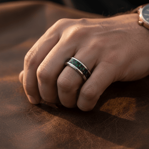 GALACTUS — hero shot — men's tungsten carbide wedding ring | Aydins Jewelry