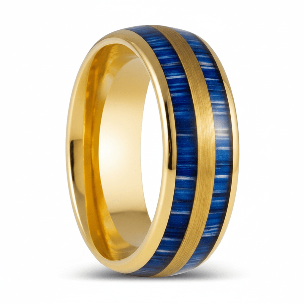 GALLOWAY — Hero product shot — men's tungsten wedding ring.