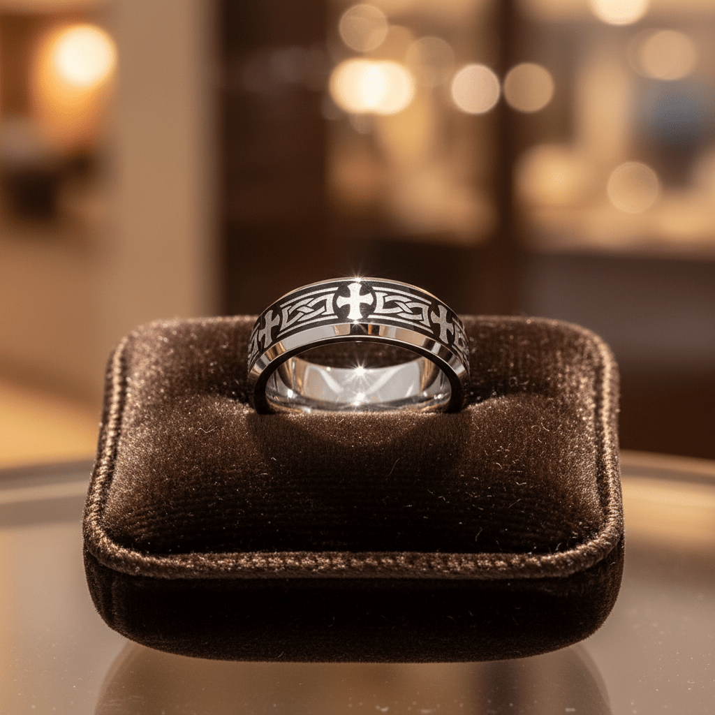 GARROS — display shot — men's tungsten carbide wedding ring | Aydins Jewelry